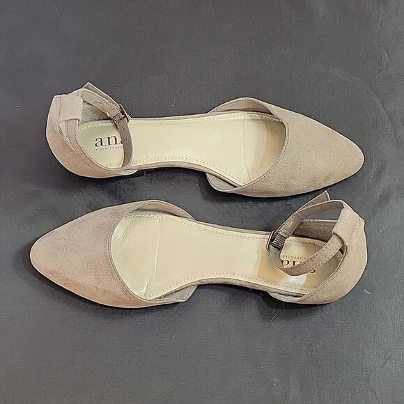 A.N.A A NEW APPROACH POINTED TOE ADJUSTABLE BUCKLE STRAP FLAT SHOE - Picture 6 of 13